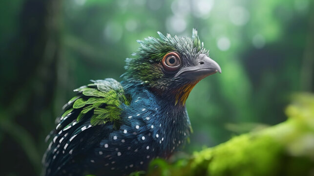 portrait of a peacock HD 8K wallpaper Stock Photographic Image
