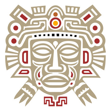 recommend clip art: aztec mayan mask design graphic symbol 