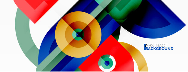 Obraz premium Creative geometric wallpaper. Minimal geometric background with round shapes. Trendy techno business template for wallpaper, banner, background or landing