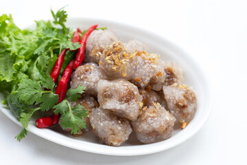 Tapioca balls with pork filling