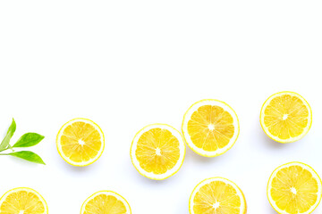 Fototapeta premium Fresh lemon on white background.