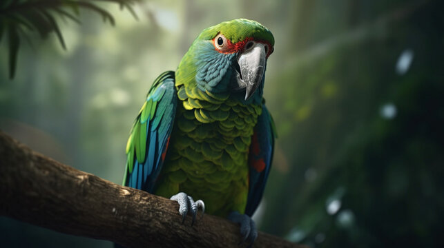 blue and yellow macaw ara HD 8K wallpaper Stock Photographic Image