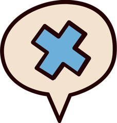 Messenger line filled icon. Messenger icon simple cartoon style. Messenger vector element.