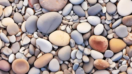 Foto op Canvas Beach pebble stones background. Generative ai design. © Bildwasser