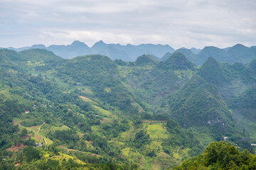 Fototapeta premium panoramic view of ha gian loop on northern vietnam