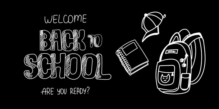 Back to School Doodle Banner. Can be used for creating banners or headers for educational websites or blogs, Creating educational materials, designing invitations or flyers