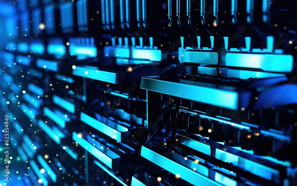 Aufkleber computer server room,created with generative ai tecnology.