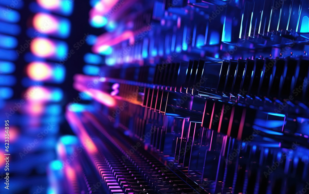 Poster computer server room,created with generative ai tecnology.