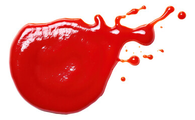 Wet stain of red tomato ketchup isolated. - obrazy, fototapety, plakaty