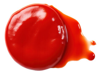 Wet stain of red tomato ketchup isolated.