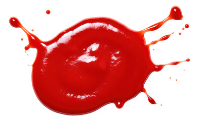 Wet stain of red tomato ketchup isolated.