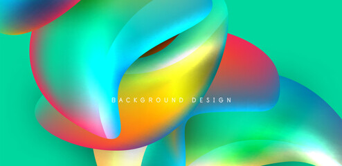 Fluid color liquid 3d elements abstract background