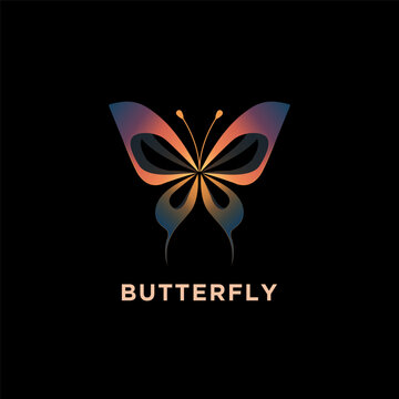 butterfly logo design template vector icon illustration