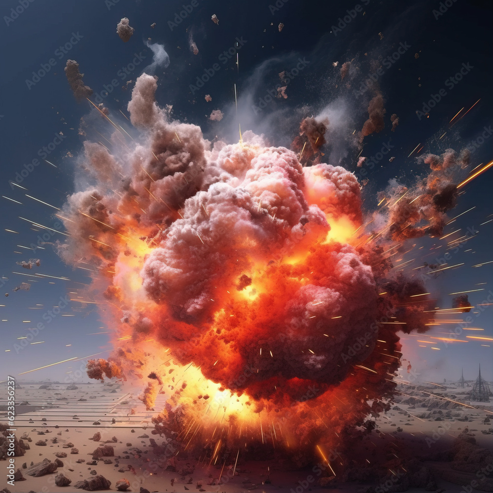 Canvas Prints explosion flame background,created with generative ai tecnology.