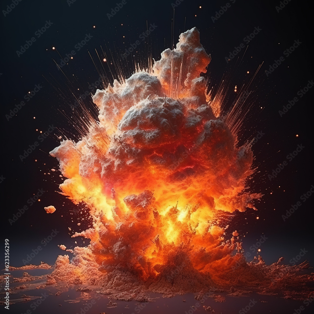 Canvas Prints explosion flame background,created with generative ai tecnology.