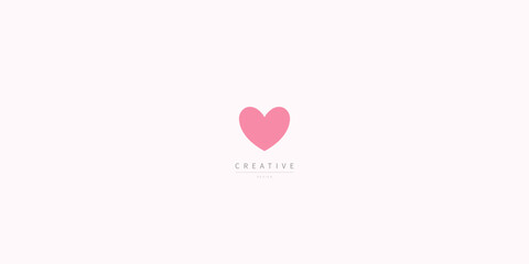 Heart logo. Pink vector heart icon.