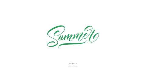 Summer, hand lettering design for printing on clothes. Text for t-shirt. Modern typography design. Calligraphic lettering.