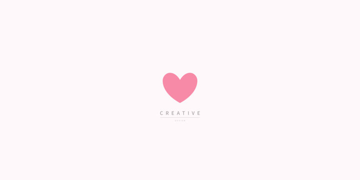 Heart logo. Pink vector heart icon.
