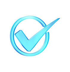 Check mark 3d rendering illustration