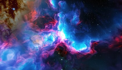 Naklejka na ściany i meble Colorful space galaxy cloud nebula