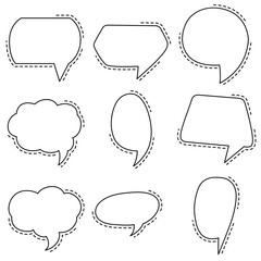 Speech bubble simple design. Speech bubble decorative elements. Speech bubble decorative elements.