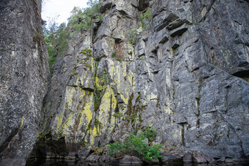 Stone rocks in the sea. Rocky terrain. The Cave in Marble. The Cave in Marble