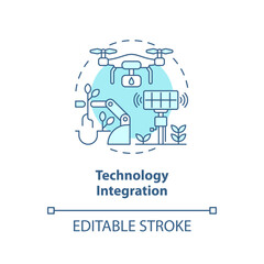 2D editable technology integration icon representing vertical farming and hydroponics concept, isolated vector, thin line illustration.