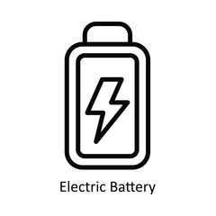 Electric Battery Vector  outline Icon Design illustration. Nature and ecology Symbol on White background EPS 10 File