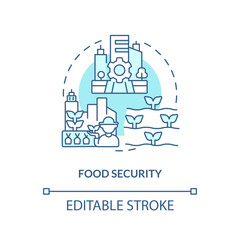 2D editable food security icon representing vertical farming and hydroponics concept, isolated vector, thin line illustration.