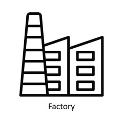 Factory Vector  outline Icon Design illustration. Nature and ecology Symbol on White background EPS 10 File