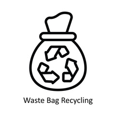 Waste Bag Recycling Vector  outline Icon Design illustration. Nature and ecology Symbol on White background EPS 10 File