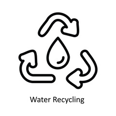 Obraz premium Water Recycling Vector outline Icon Design illustration. Nature and ecology Symbol on White background EPS 10 File