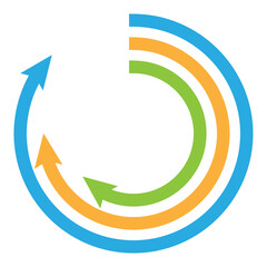 Obraz premium Business graph icon, Color object statistics finance presentation, Flat success report symbol.