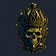 Golden Crowned Skull Sticker!