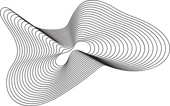 Abstract wave element for design. Digital frequency track equalizer. Stylized line art background. Vector illustration.