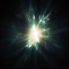 Lens flare design element on black background Generative AI