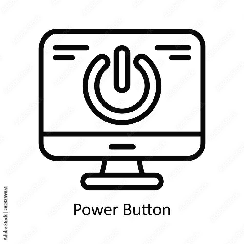 Aufkleber power button vector outline icon design illustration. nature and ecology symbol on white background 