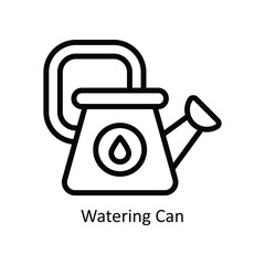 Obraz premium Watering Can Vector outline Icon Design illustration. Nature and ecology Symbol on White background EPS 10 File