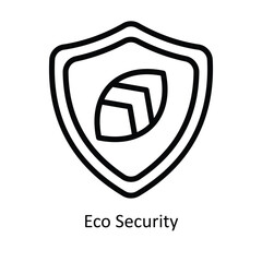 Eco Security Vector  outline Icon Design illustration. Nature and ecology Symbol on White background EPS 10 File