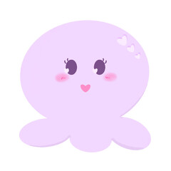 Purple Charm: Cute Octopus Toy Illustrations with a Playful Heart