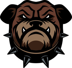 Angry dog head. Dog Mascot Head. Design element for logo, label, sign, badge.