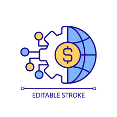 Customizable colorful icon representing home country concept, isolated vector, FDI thin line illustration.