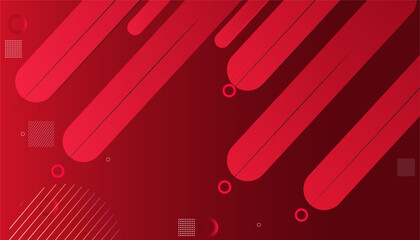 Abstract vector red background with geometric shapes and elements..