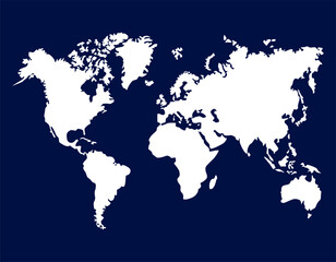 Fototapeta na wymiar Vector illustration of a map of the world. Flat earth, map template for website template, infographics. Geography of the continents. Travel around the world. Infographics.