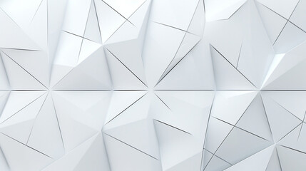 Abstract white 3d interior with polygonal pattern on the wall make with generative ai