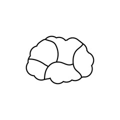 Brain icon vector. Think illustration sign. Creative thinking symbol. Thoughts logo.