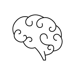 Brain icon vector. Think illustration sign. Creative thinking symbol. Thoughts logo.
