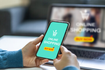 Human use technology phone for fashion online shopping, shopping time, summer, sale, buy, purchases, digital marketing, ordering product, E-commerce, supermarket, platforms, online shopping concept