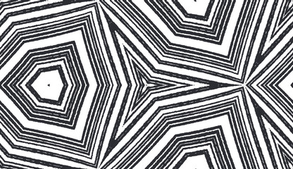 Exotic seamless pattern. Black symmetrical