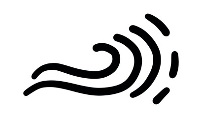 Doodle wind lines. Air sketch. Cartoon hand drawn windmill. Vector wave clipart